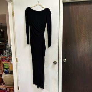 Badgley Mischka Black Long Sleeve Maxi Dress - 4